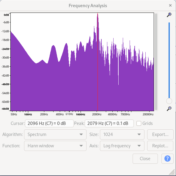 nbb nano Audacity Spectrum